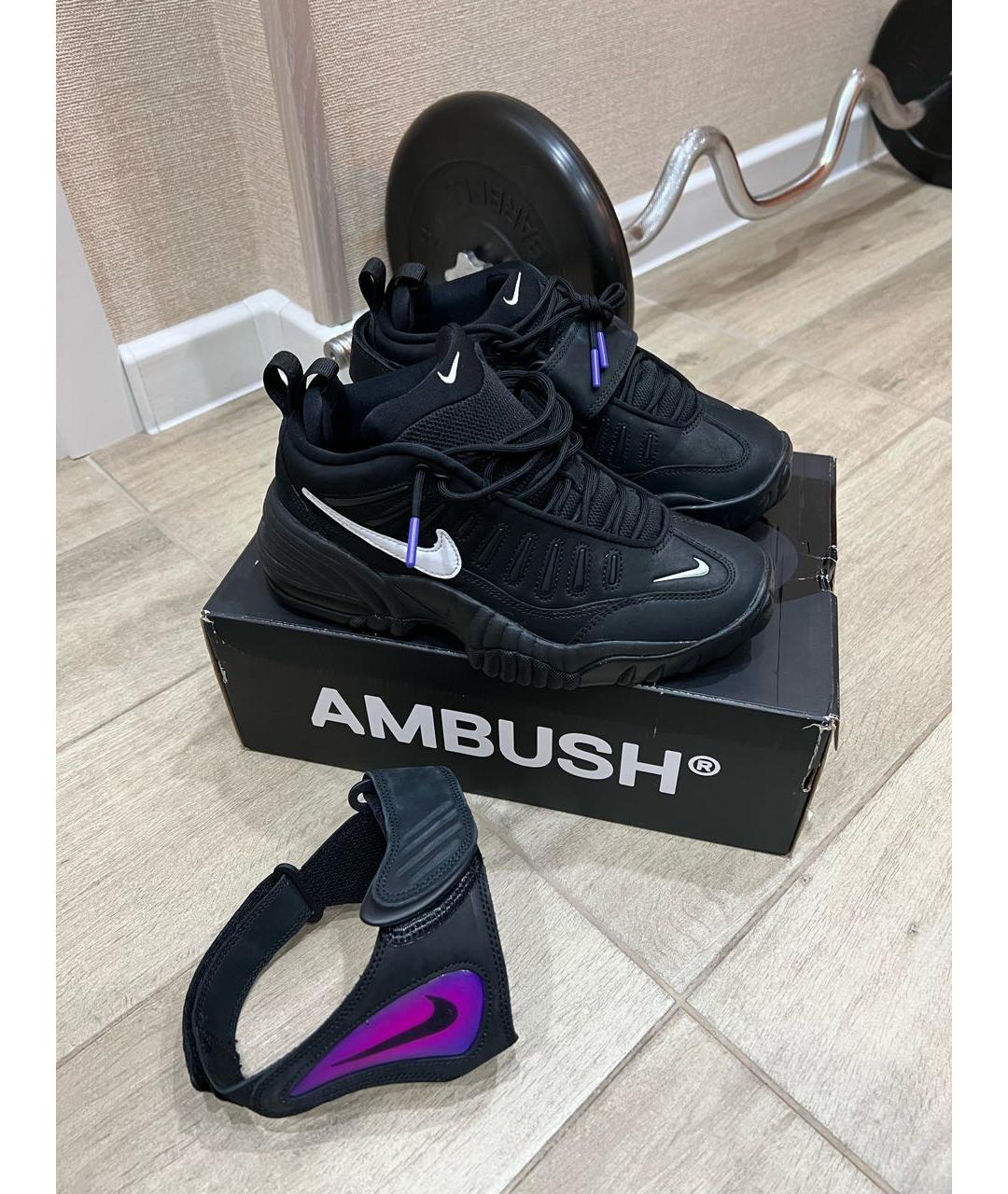 NIKE Черные нубуковые высокие кроссовки / кеды, фото 4