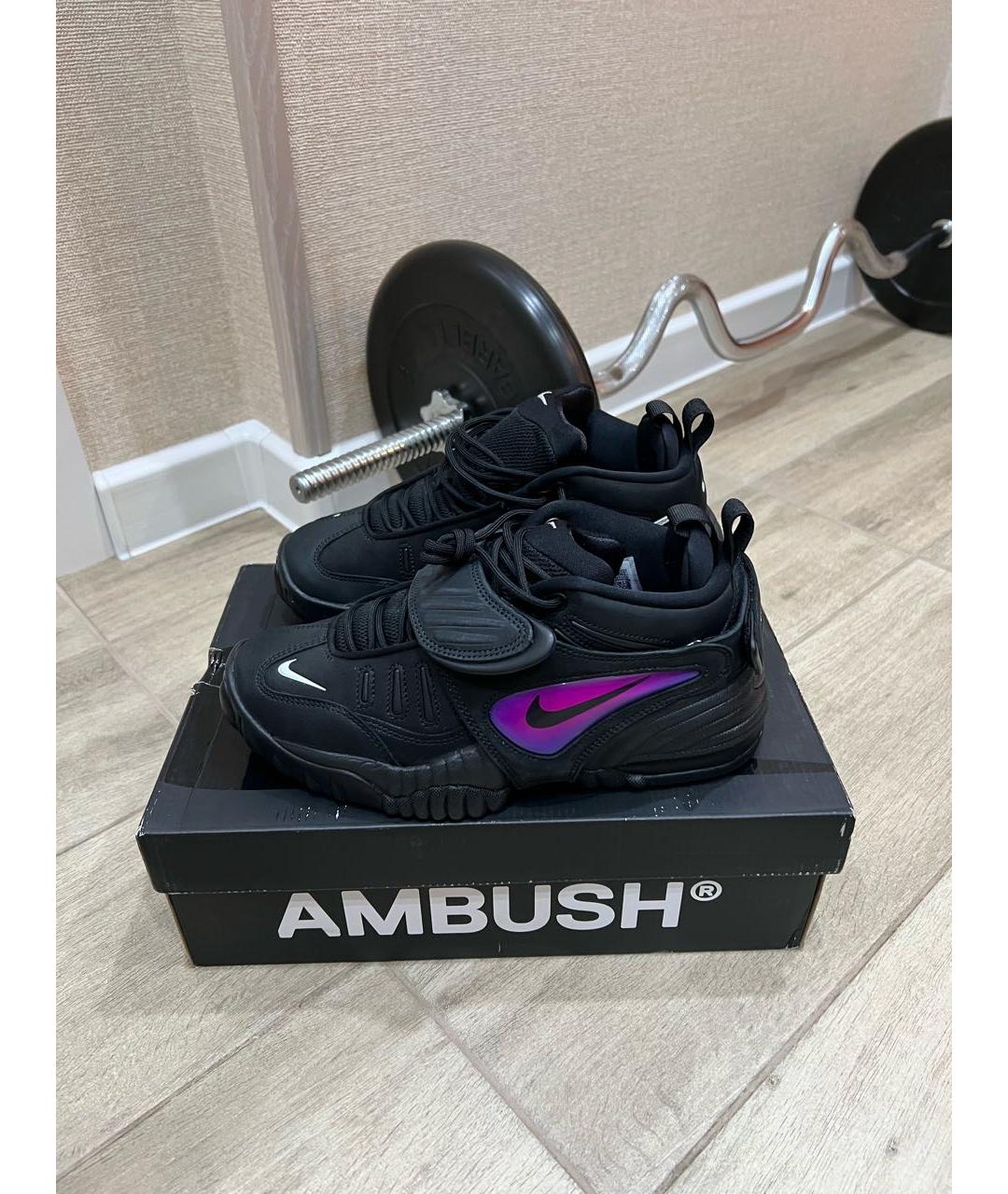 NIKE Черные нубуковые высокие кроссовки / кеды, фото 7