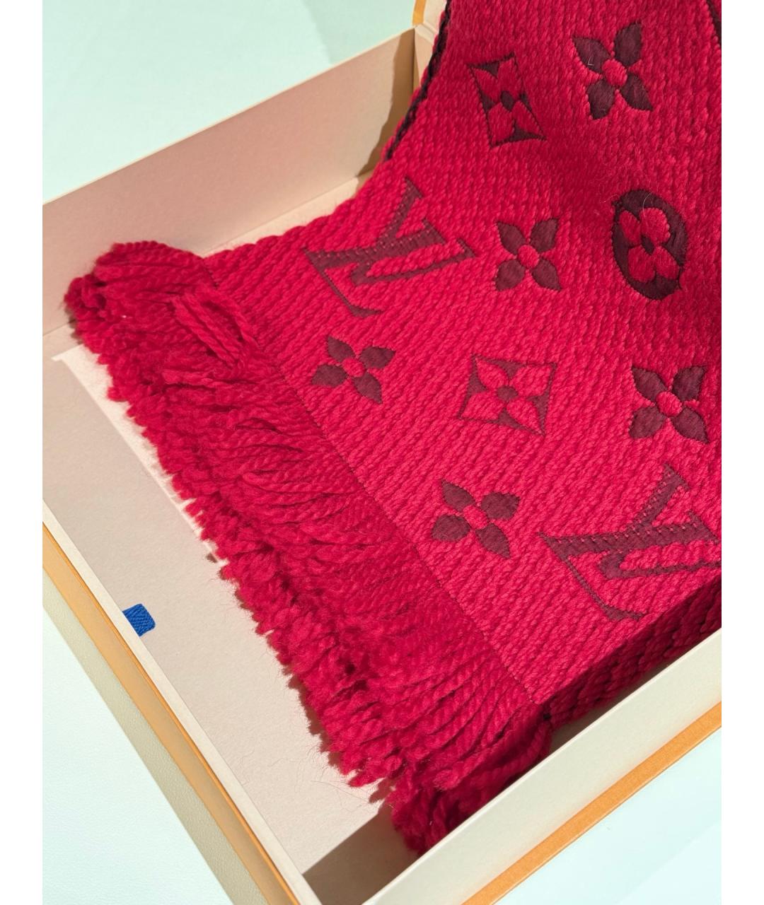 LOUIS VUITTON Красный шерстяной шарф, фото 2