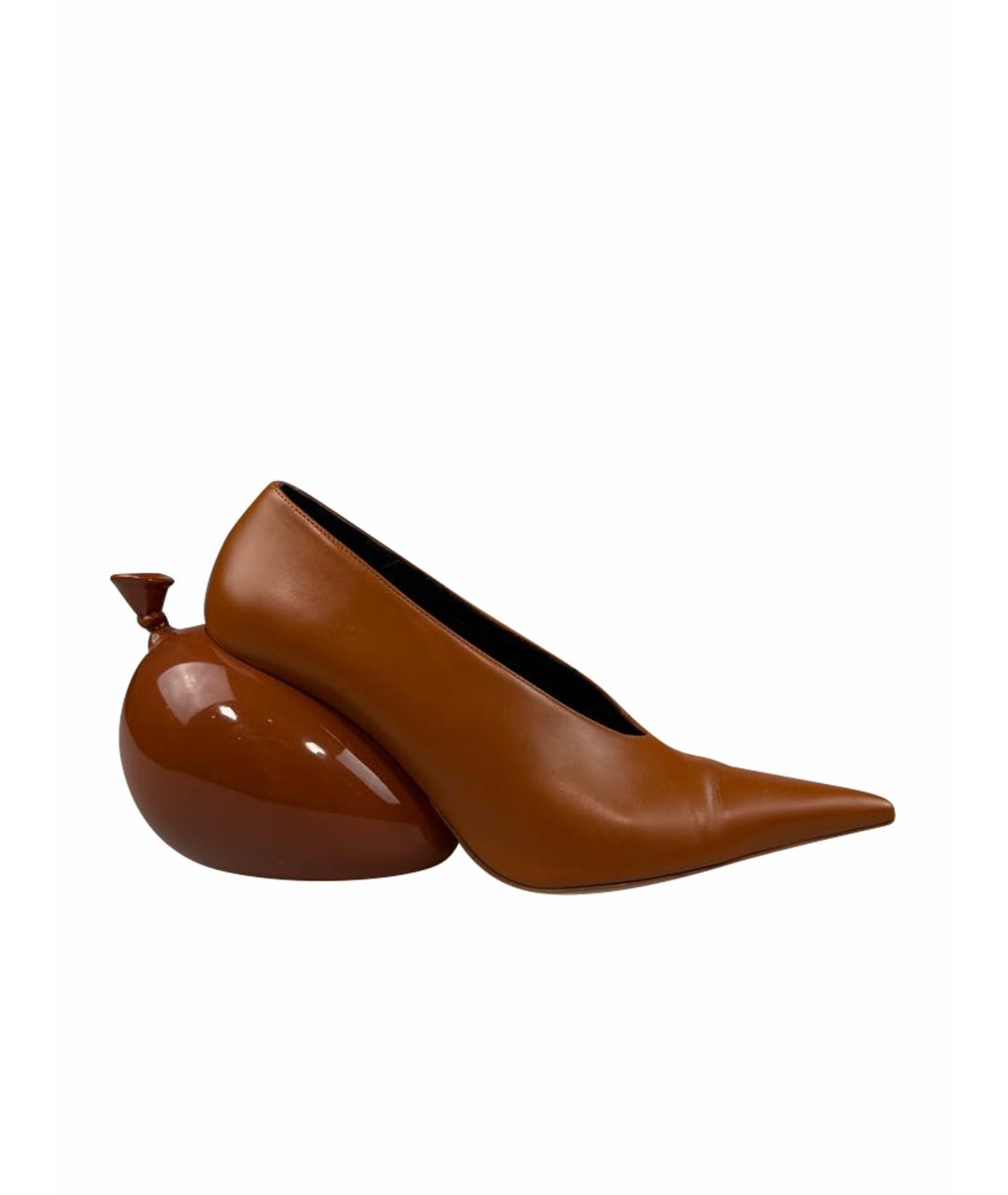 LOEWE Коричневые кожаные туфли, фото 1