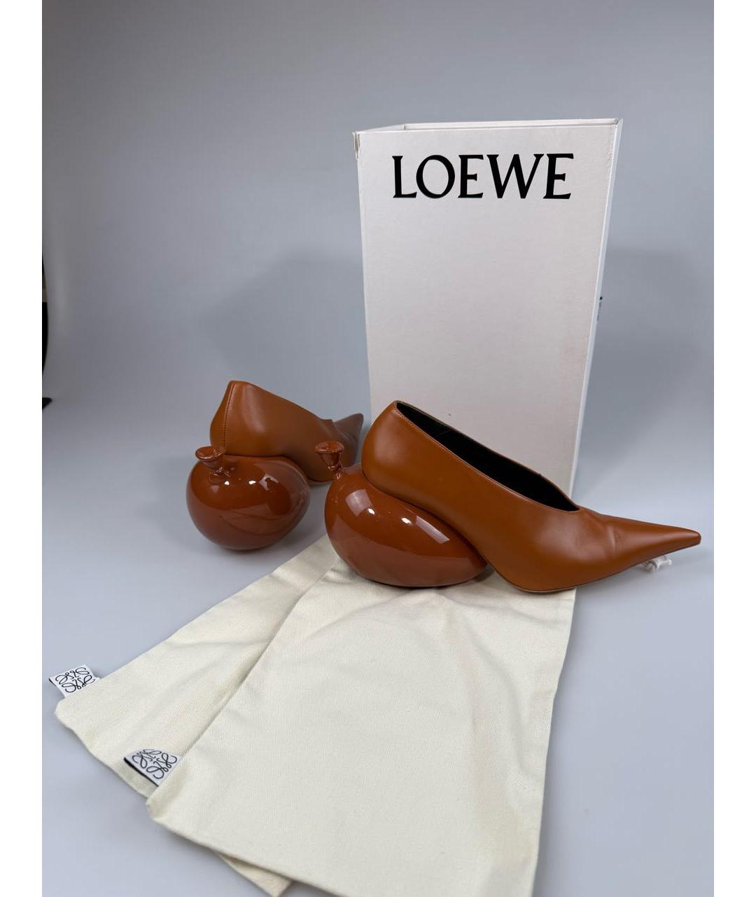 LOEWE Коричневые кожаные туфли, фото 6