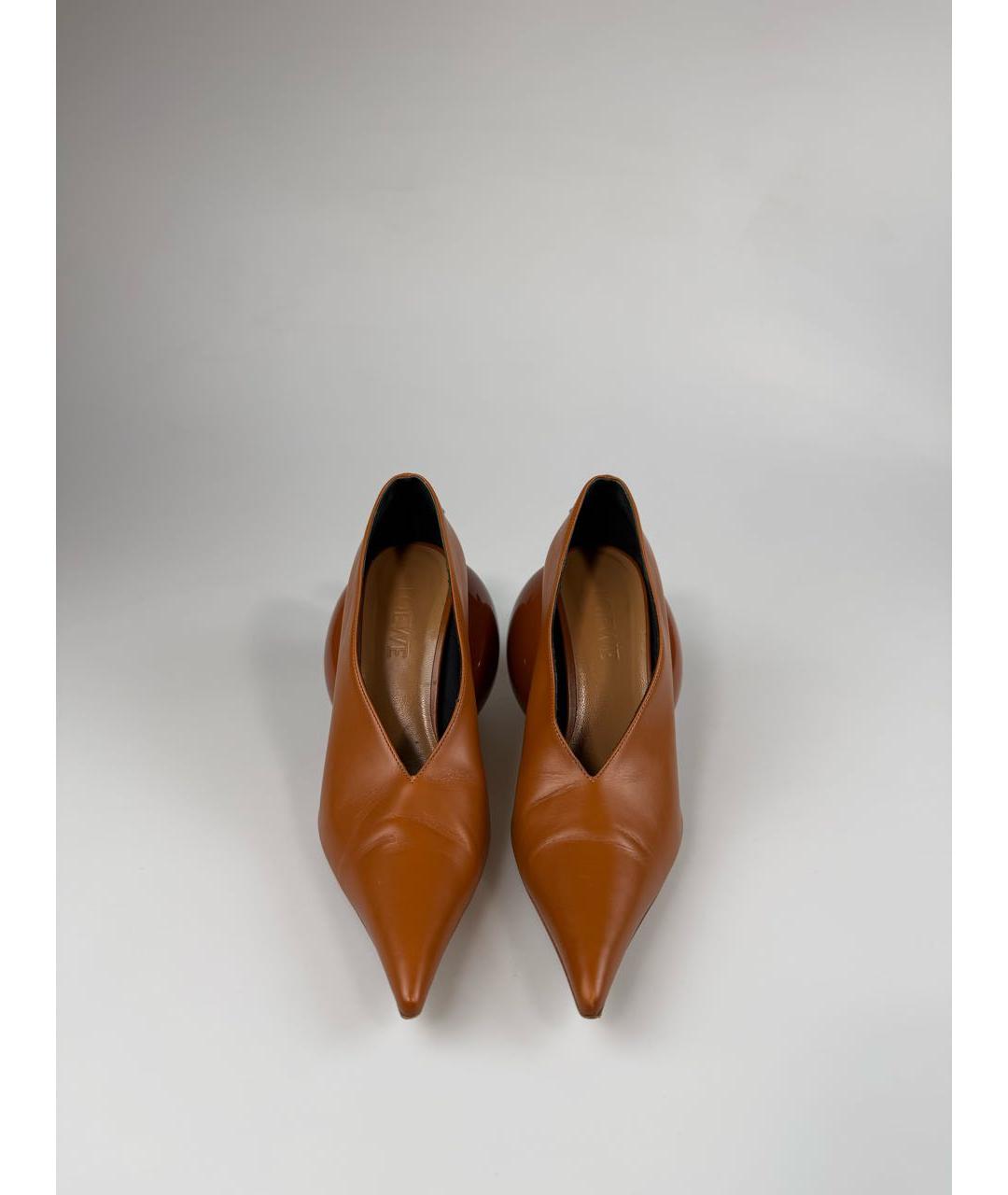 LOEWE Коричневые кожаные туфли, фото 2