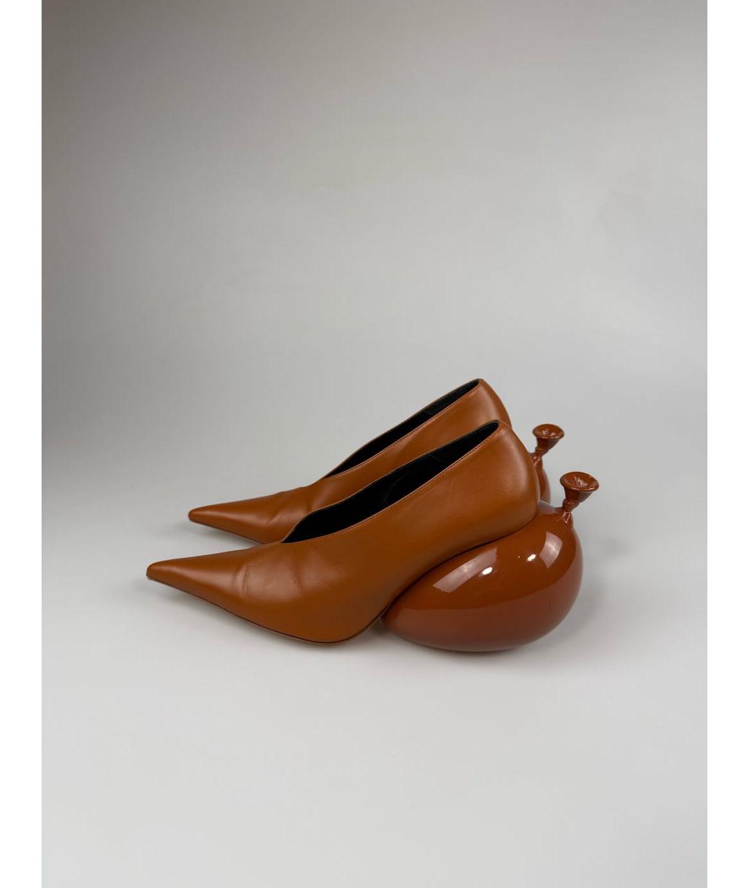 LOEWE Коричневые кожаные туфли, фото 4