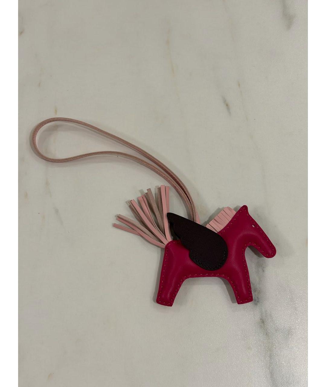 HERMES Розовый брелок, фото 3