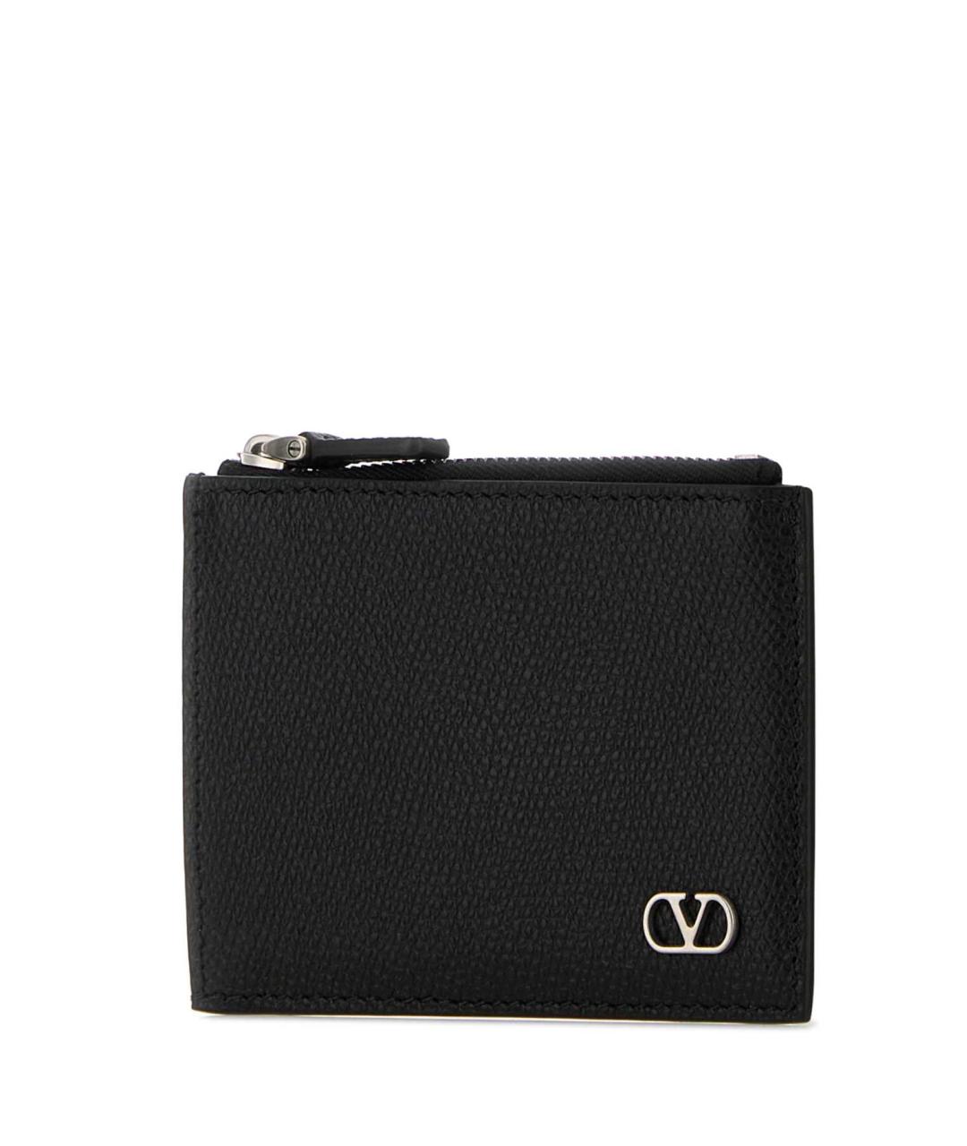 VALENTINO Черный кожаный кошелек, фото 2