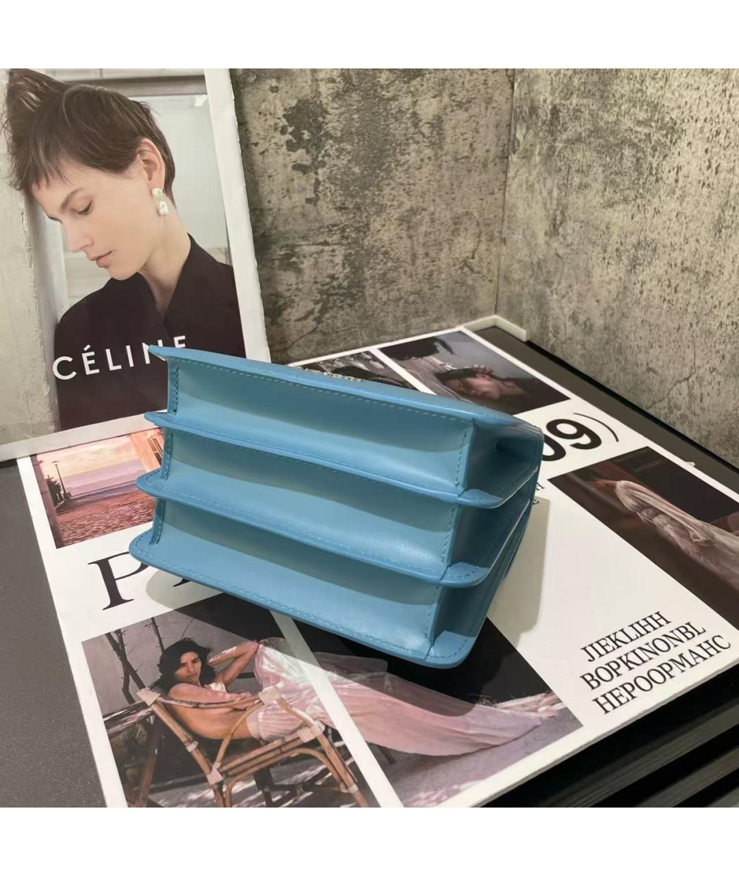 BVLGARI Голубая кожаная сумка через плечо, фото 5