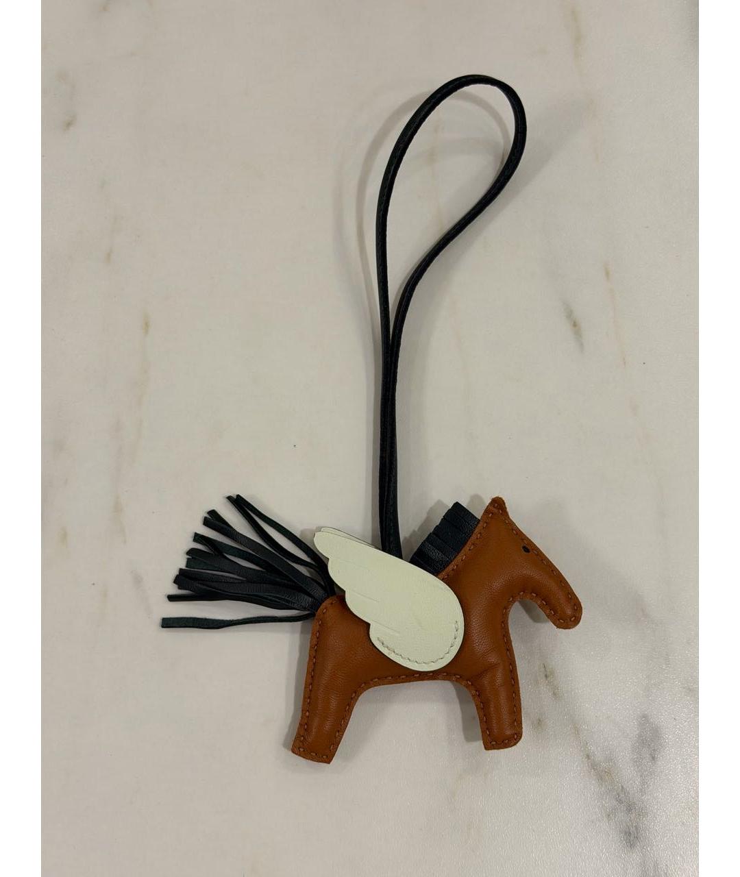 HERMES Коричневый брелок, фото 2