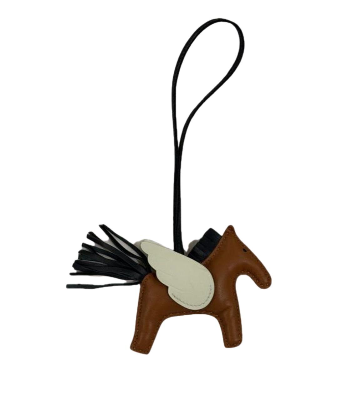 HERMES Коричневый брелок, фото 1