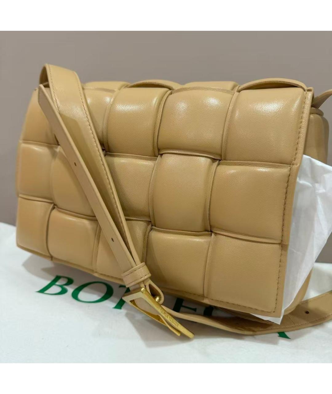 BOTTEGA VENETA Горчичная кожаная сумка через плечо, фото 3