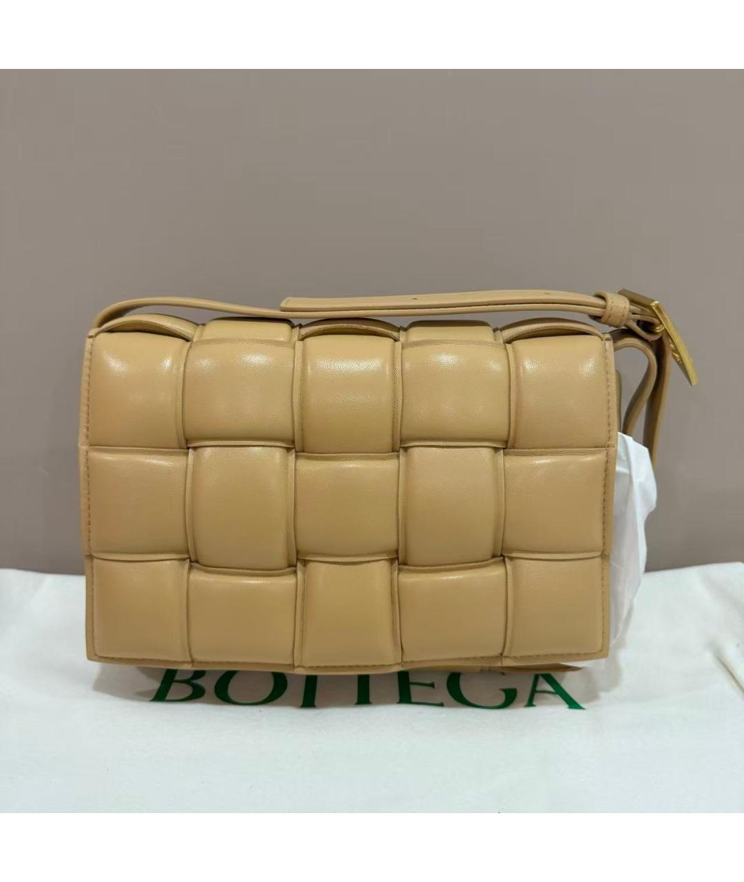 BOTTEGA VENETA Горчичная кожаная сумка через плечо, фото 2