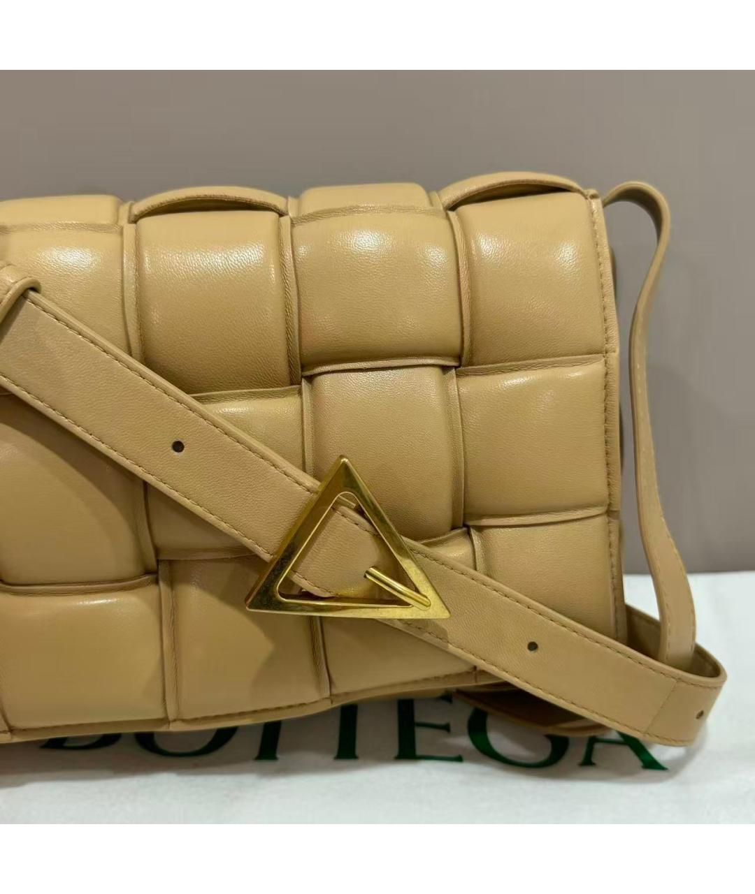 BOTTEGA VENETA Горчичная кожаная сумка через плечо, фото 5