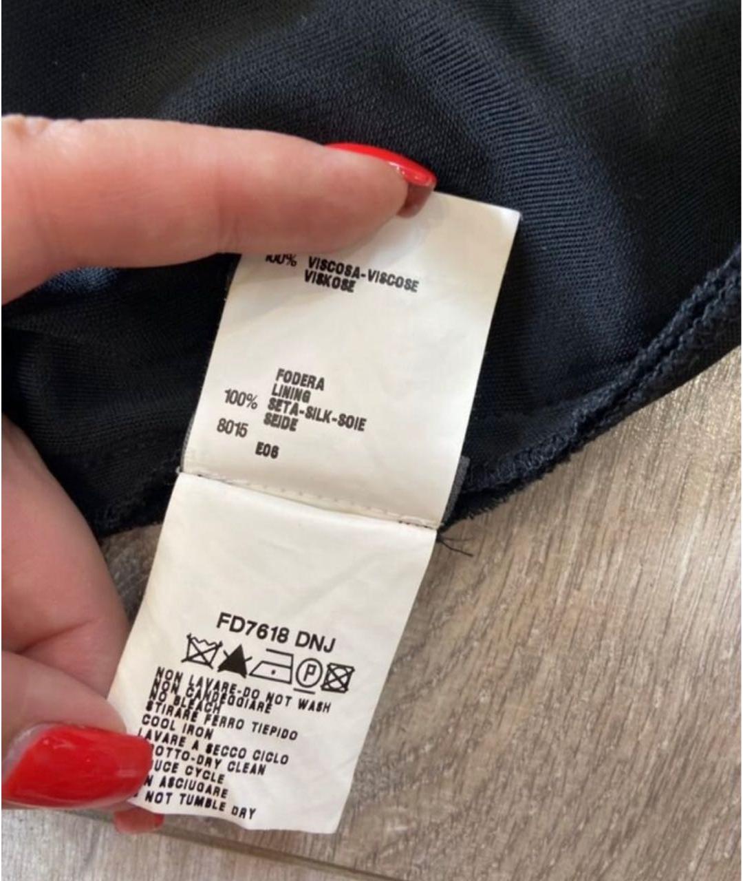 FENDI Черное шелковое повседневное платье, фото 7