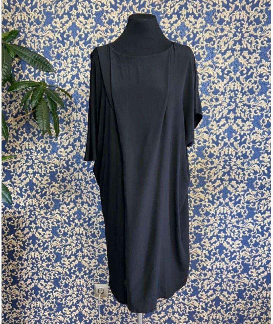 FENDI Черное шелковое повседневное платье, фото 8