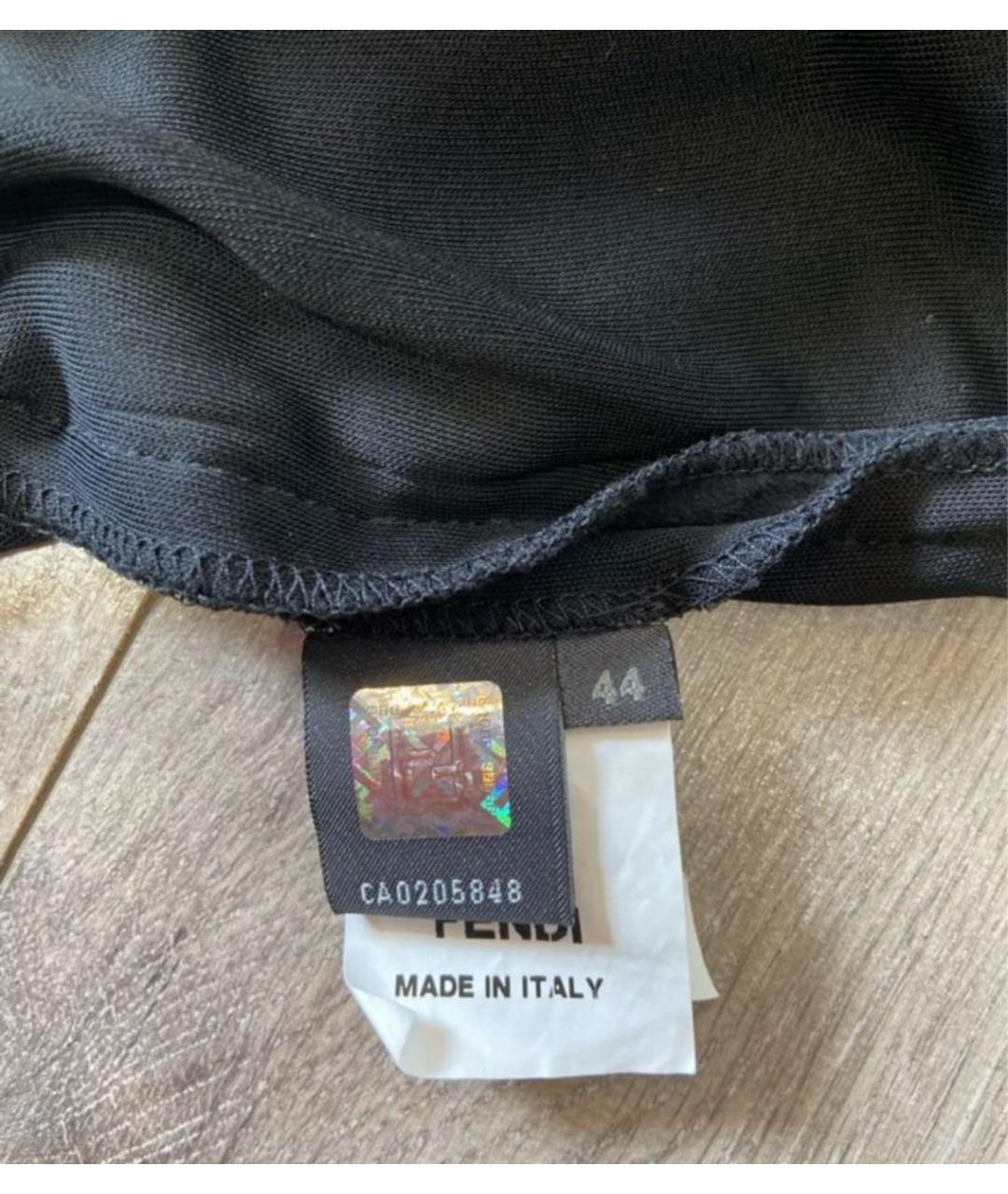 FENDI Черное шелковое повседневное платье, фото 5