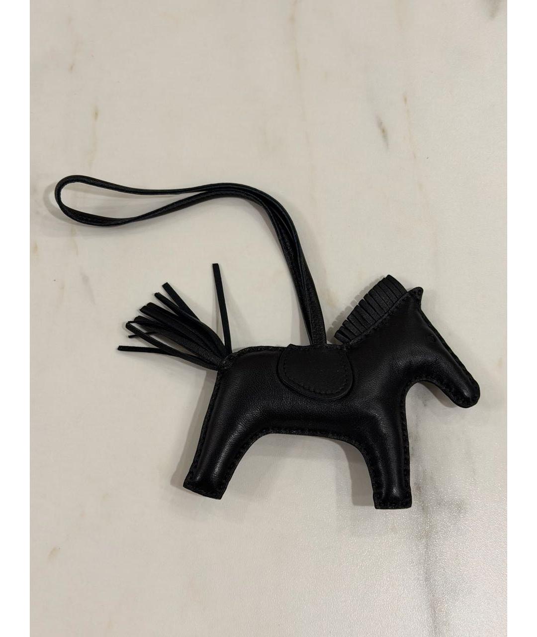 HERMES Черный брелок, фото 3