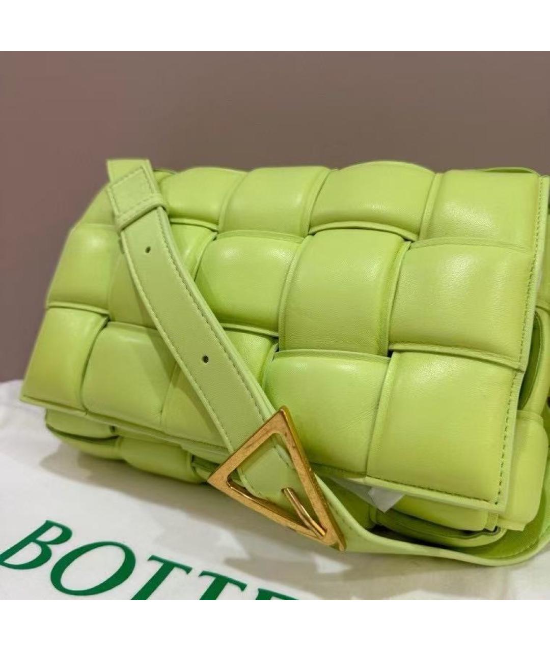 BOTTEGA VENETA Салатовая кожаная сумка через плечо, фото 2