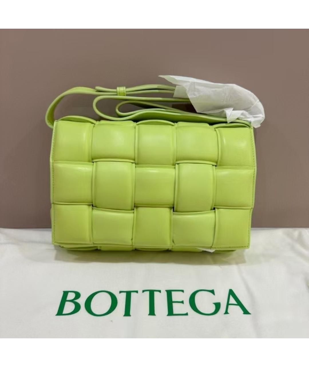 BOTTEGA VENETA Салатовая кожаная сумка через плечо, фото 3