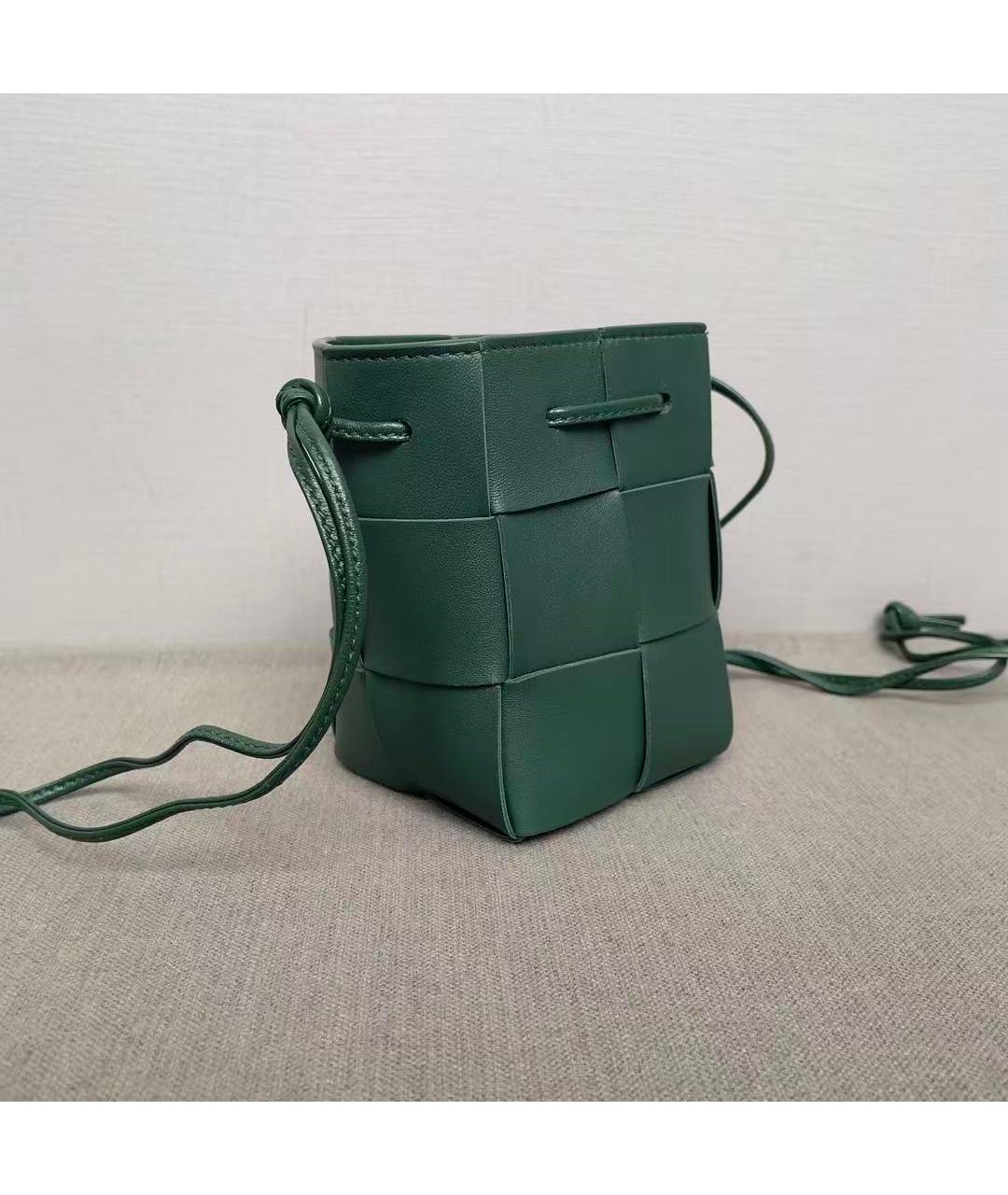 BOTTEGA VENETA Зеленая кожаная сумка через плечо, фото 4