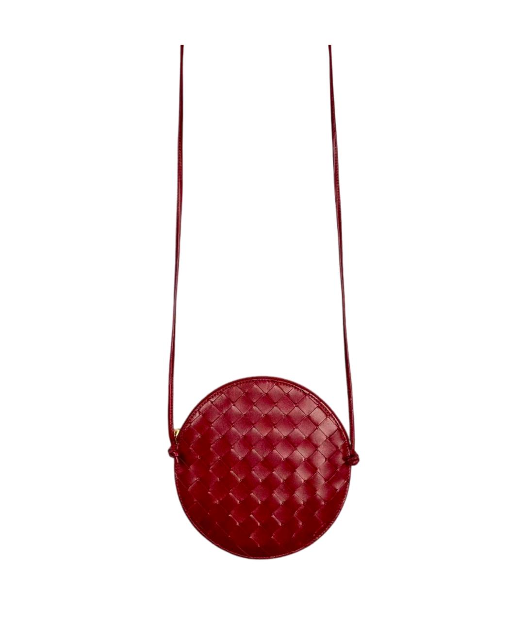 BOTTEGA VENETA Бордовая кожаная сумка через плечо, фото 2