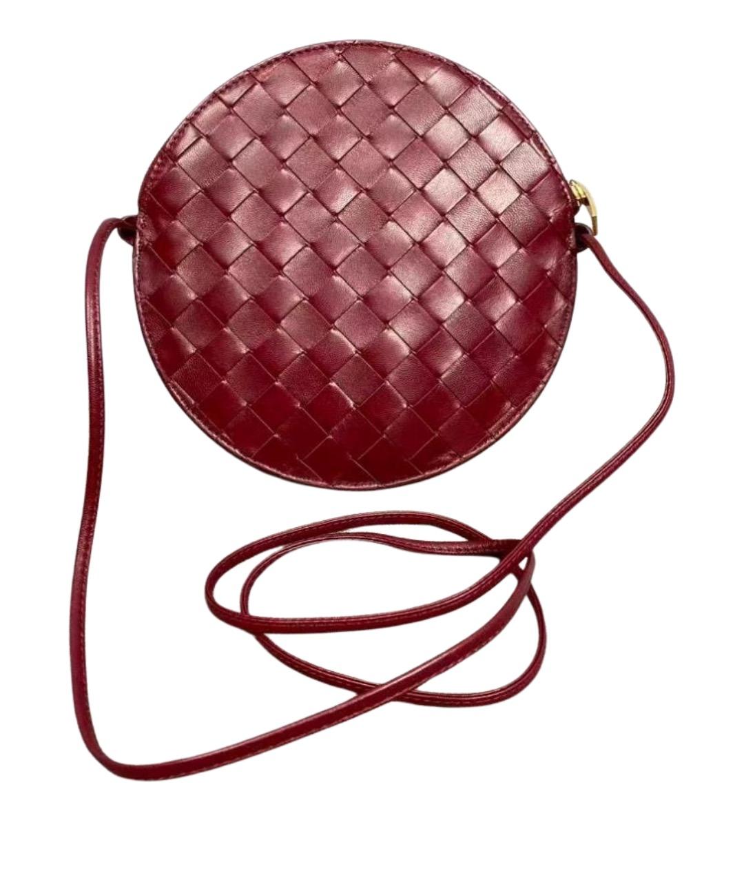BOTTEGA VENETA Бордовая кожаная сумка через плечо, фото 1