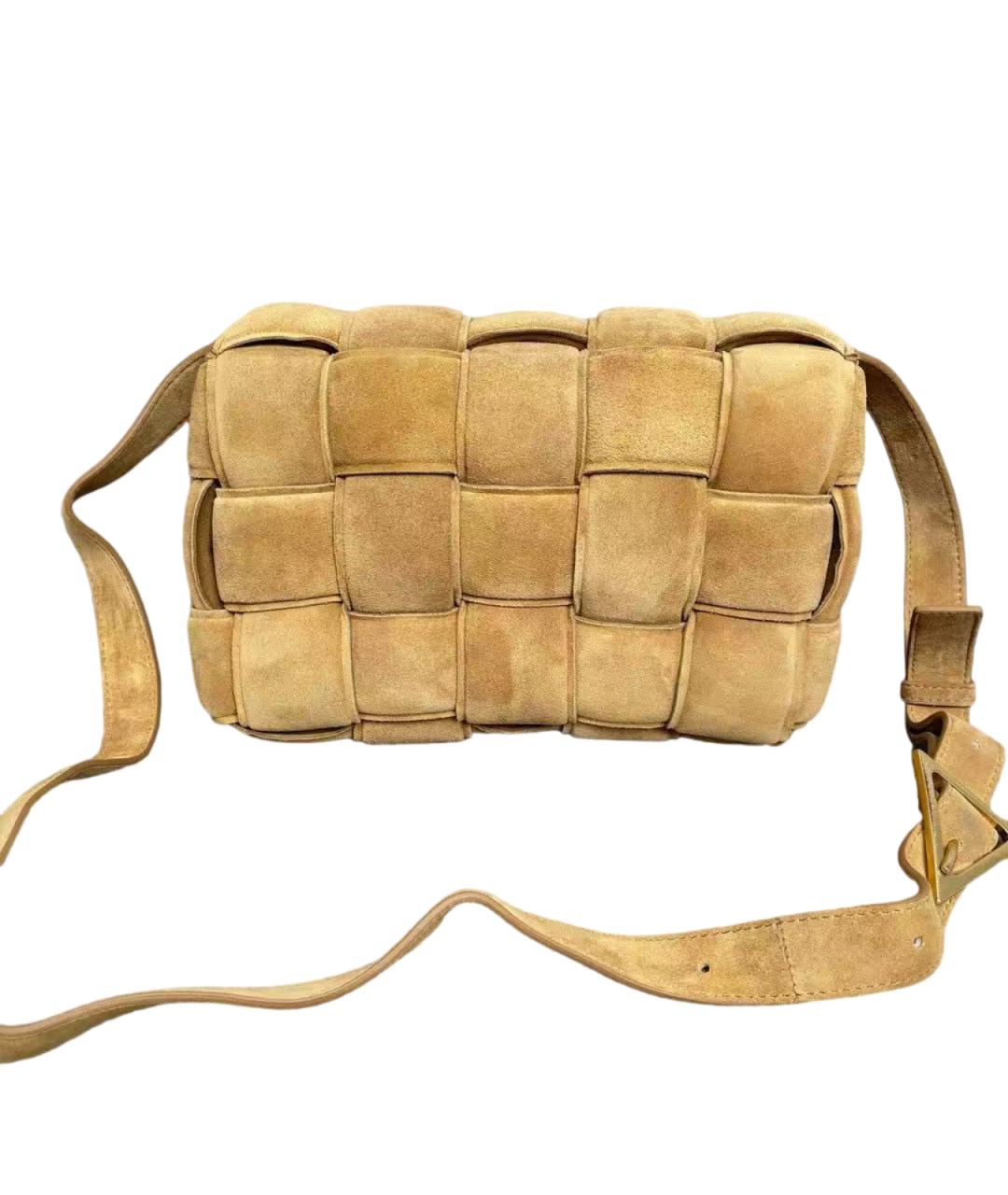 BOTTEGA VENETA Горчичная замшевая сумка через плечо, фото 6