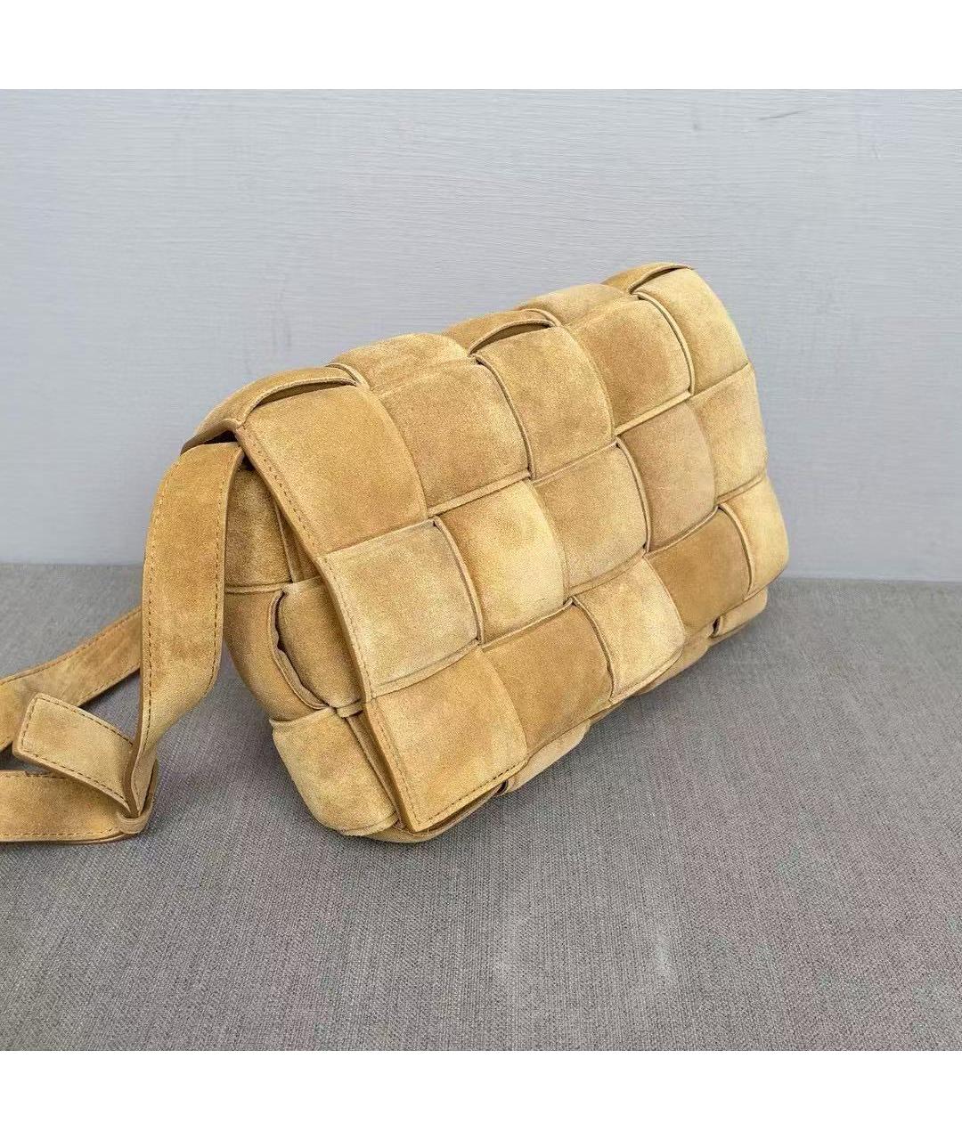 BOTTEGA VENETA Горчичная замшевая сумка через плечо, фото 5