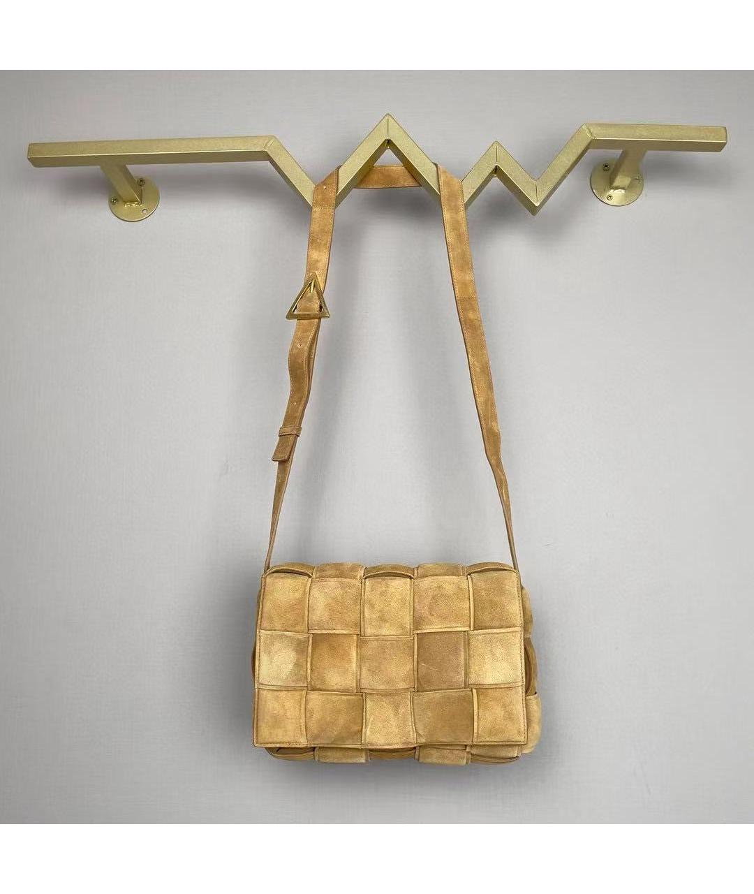 BOTTEGA VENETA Горчичная замшевая сумка через плечо, фото 3