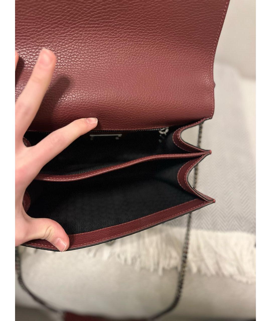 PHILIPP PLEIN Бордовая кожаная сумка через плечо, фото 4