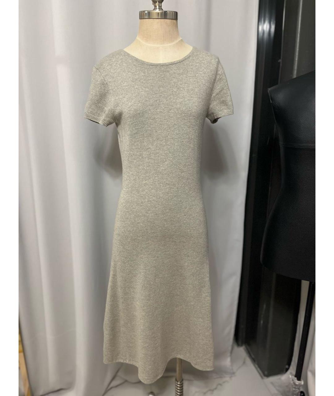 RALPH LAUREN Серое хлопковое повседневное платье, фото 6