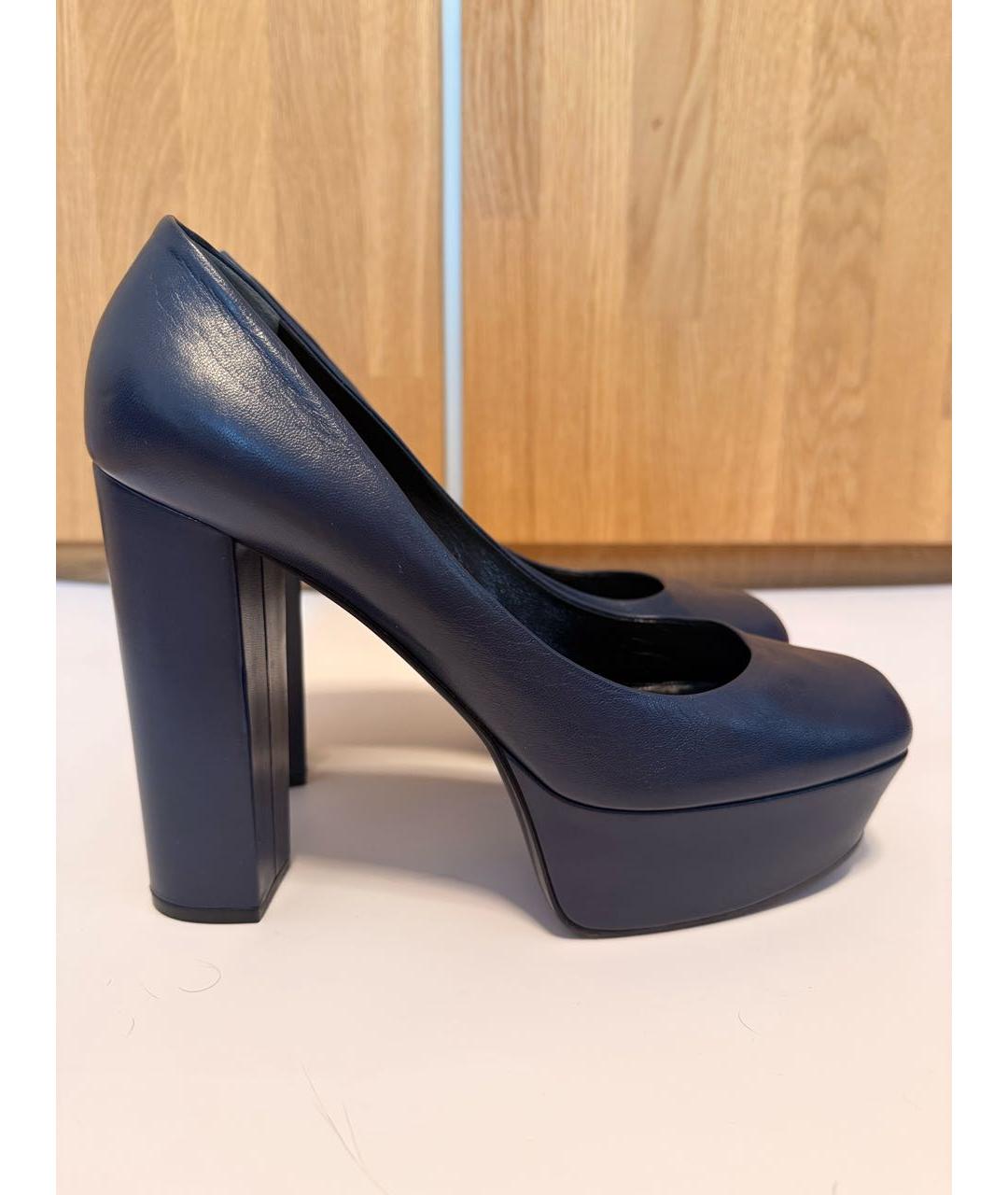 GUCCI Синие кожаные туфли, фото 5