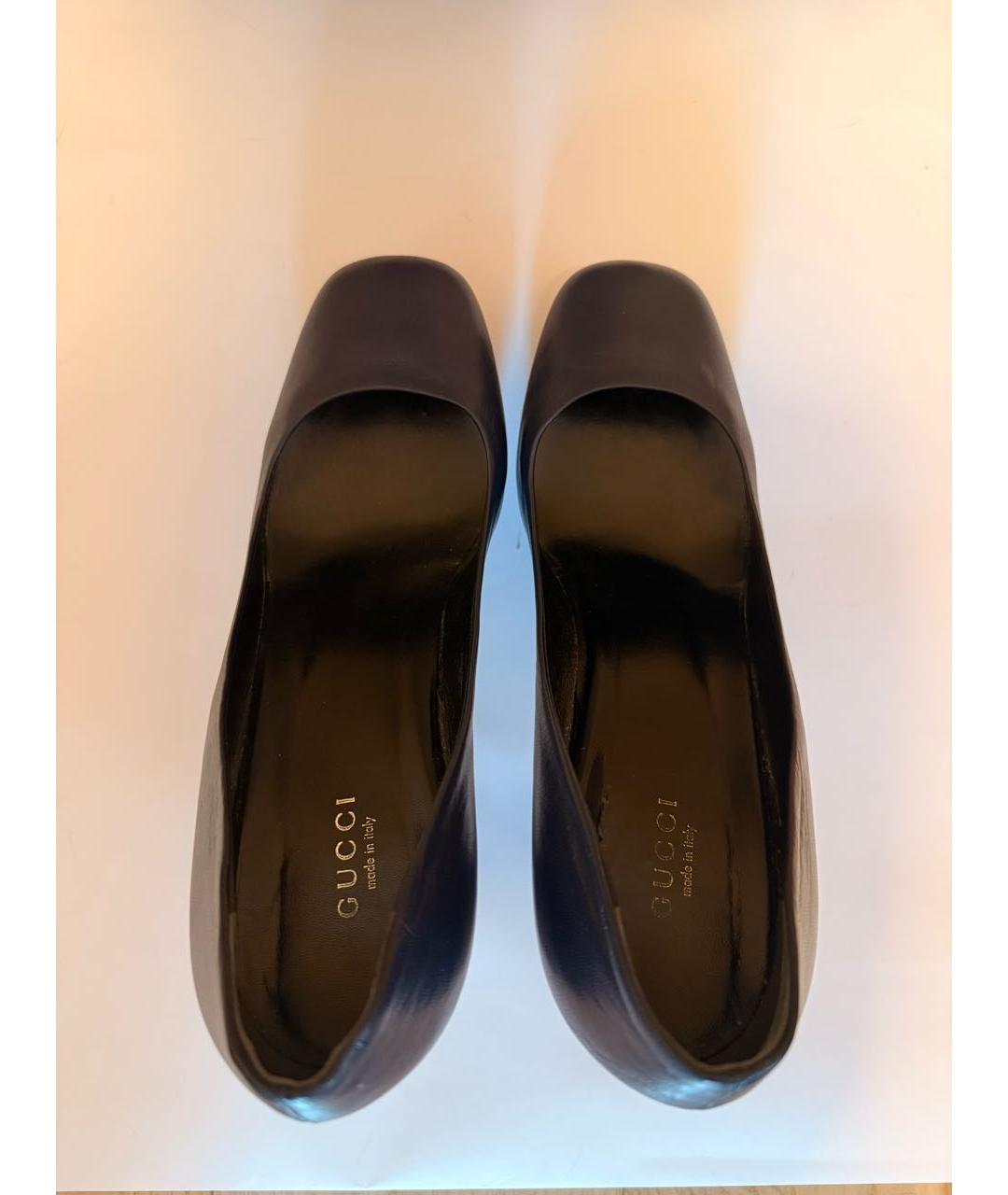 GUCCI Синие кожаные туфли, фото 3