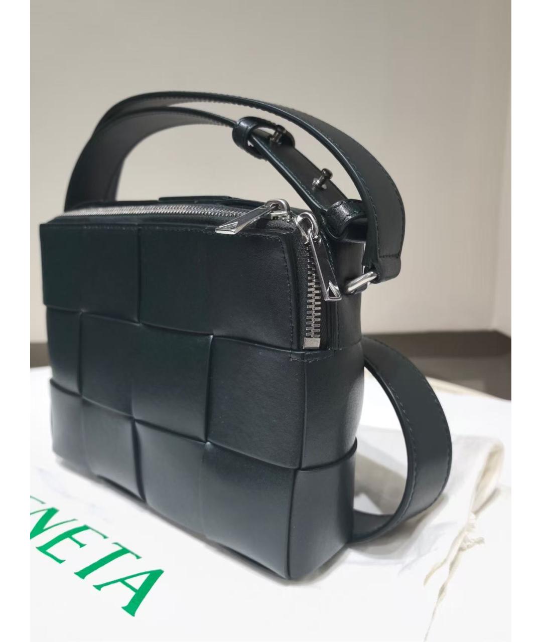 BOTTEGA VENETA Черная кожаная сумка через плечо, фото 4