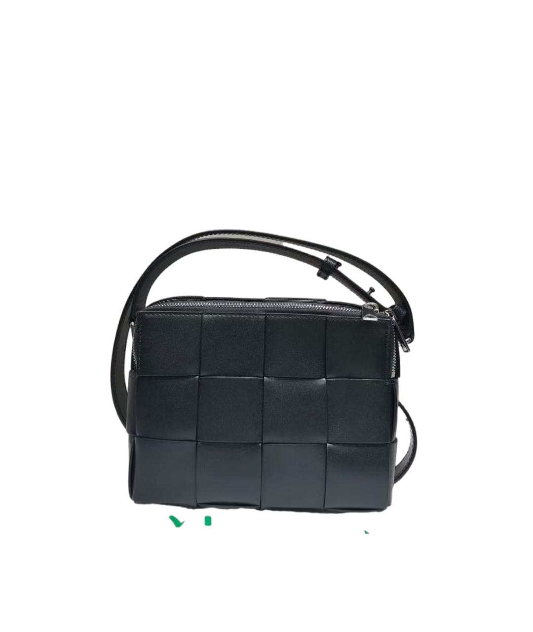 BOTTEGA VENETA Черная кожаная сумка через плечо, фото 6