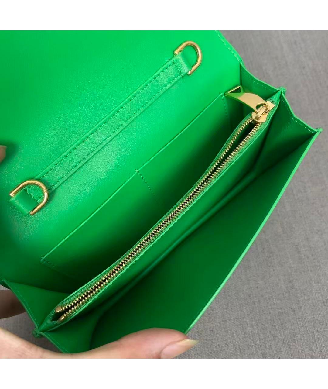 BOTTEGA VENETA Зеленая кожаная сумка через плечо, фото 4