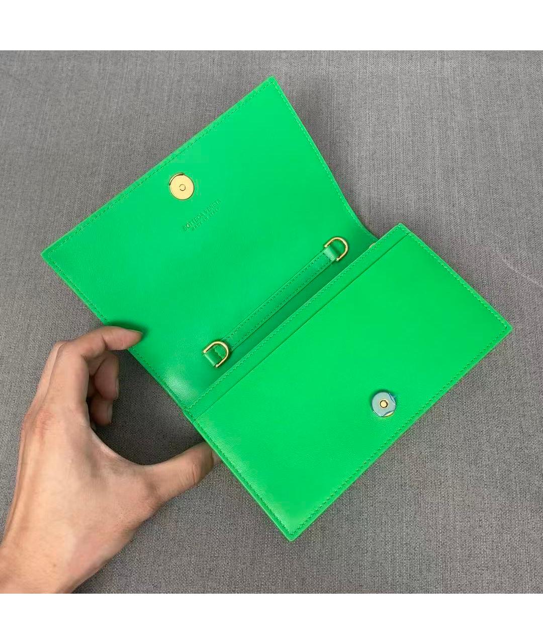 BOTTEGA VENETA Зеленая кожаная сумка через плечо, фото 3