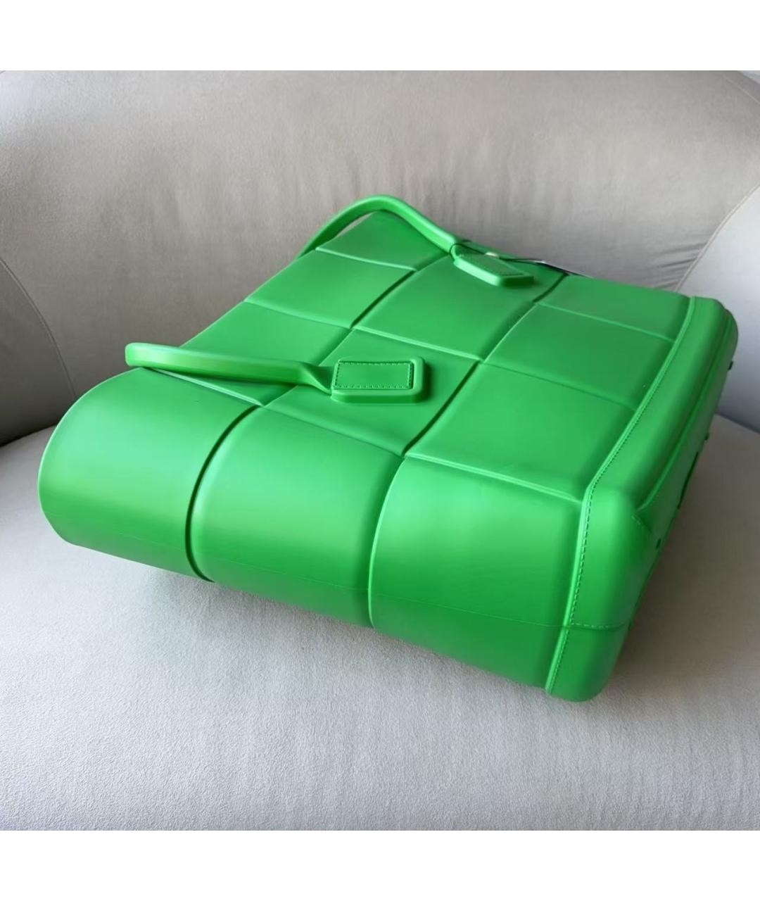 BOTTEGA VENETA Зеленая кожаная сумка тоут, фото 3