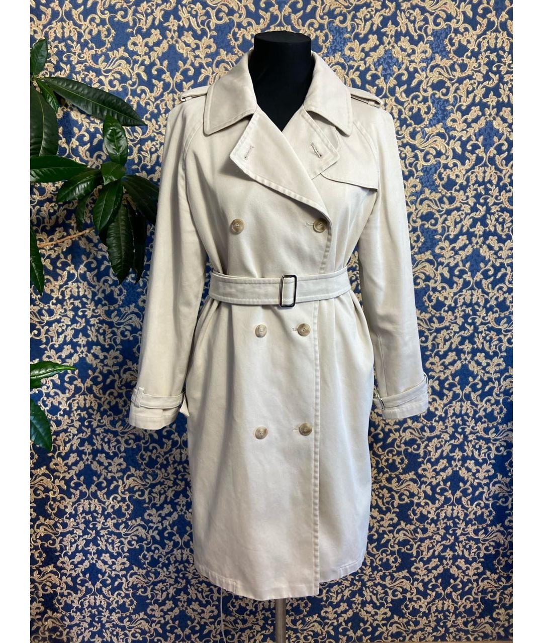 MAX MARA Серый хлопковый тренч/плащ, фото 9