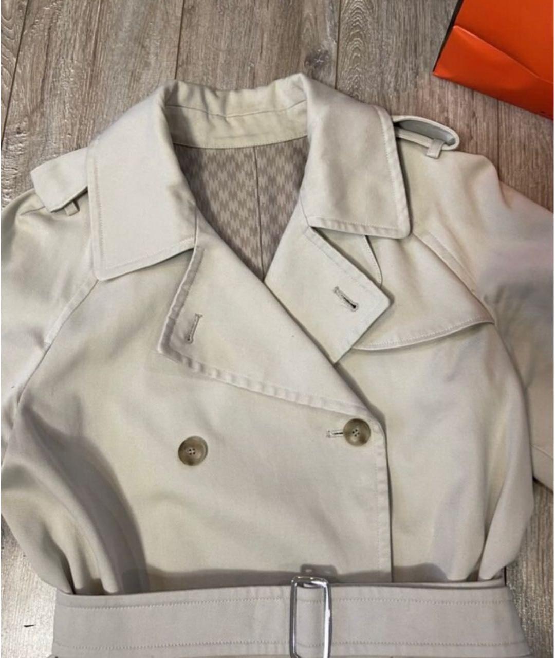 MAX MARA Серый хлопковый тренч/плащ, фото 3