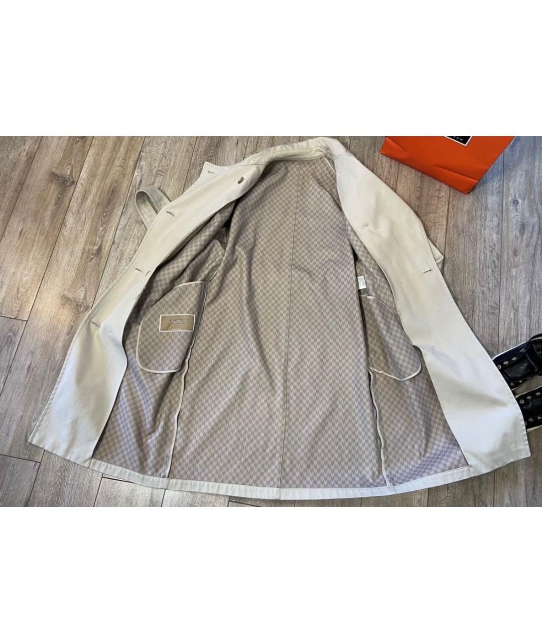 MAX MARA Серый хлопковый тренч/плащ, фото 4