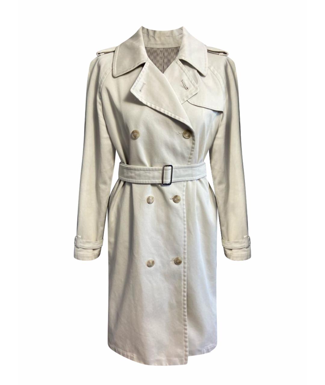 MAX MARA Серый хлопковый тренч/плащ, фото 1