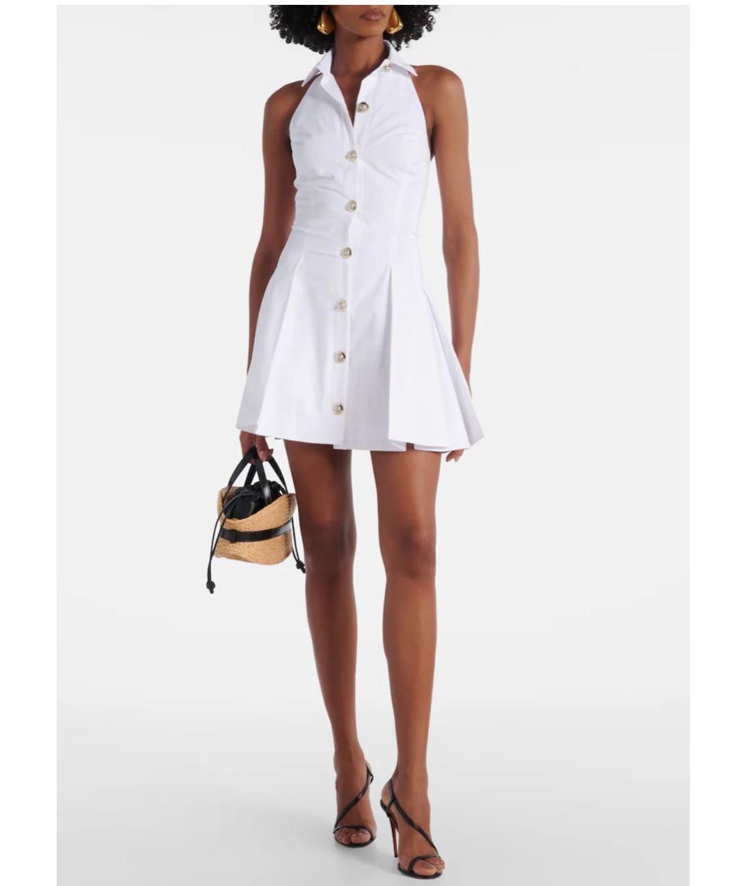 BALMAIN Белое хлопковое повседневное платье, фото 4