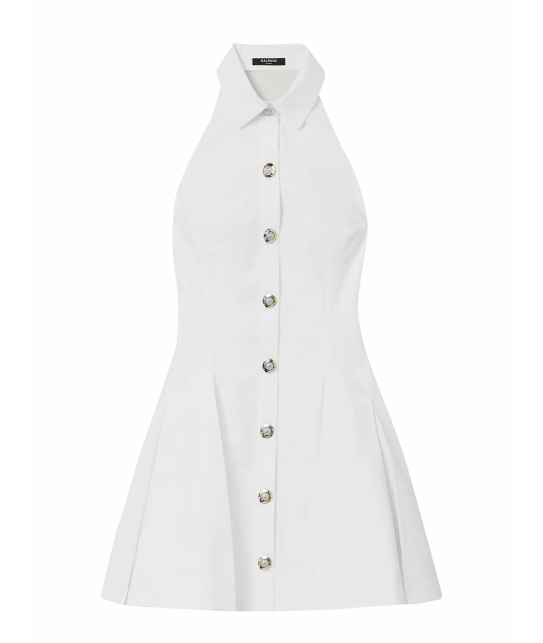 BALMAIN Белое хлопковое повседневное платье, фото 1