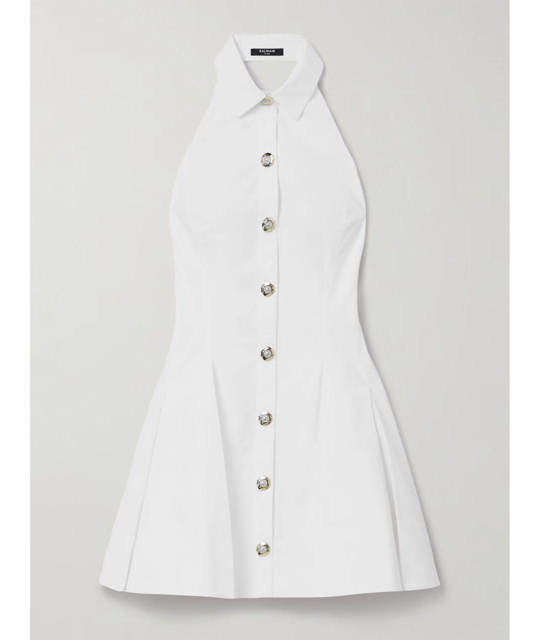 BALMAIN Белое хлопковое повседневное платье, фото 5