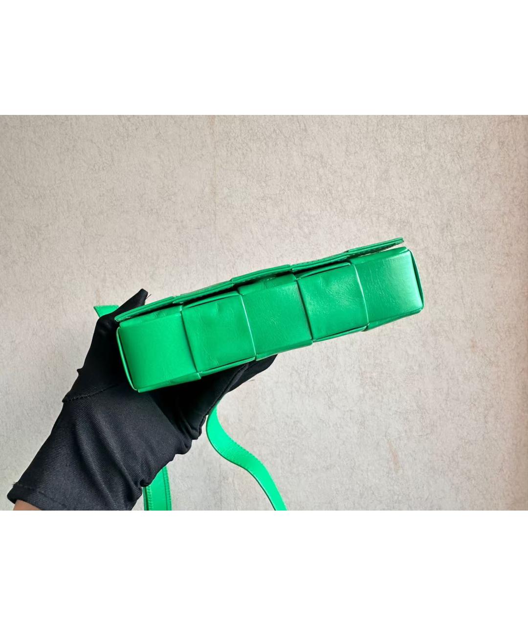 BOTTEGA VENETA Зеленая кожаная сумка через плечо, фото 4