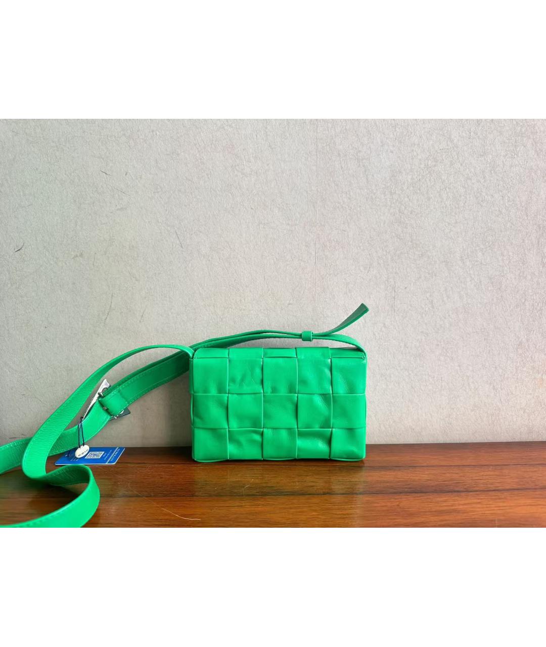 BOTTEGA VENETA Зеленая кожаная сумка через плечо, фото 6