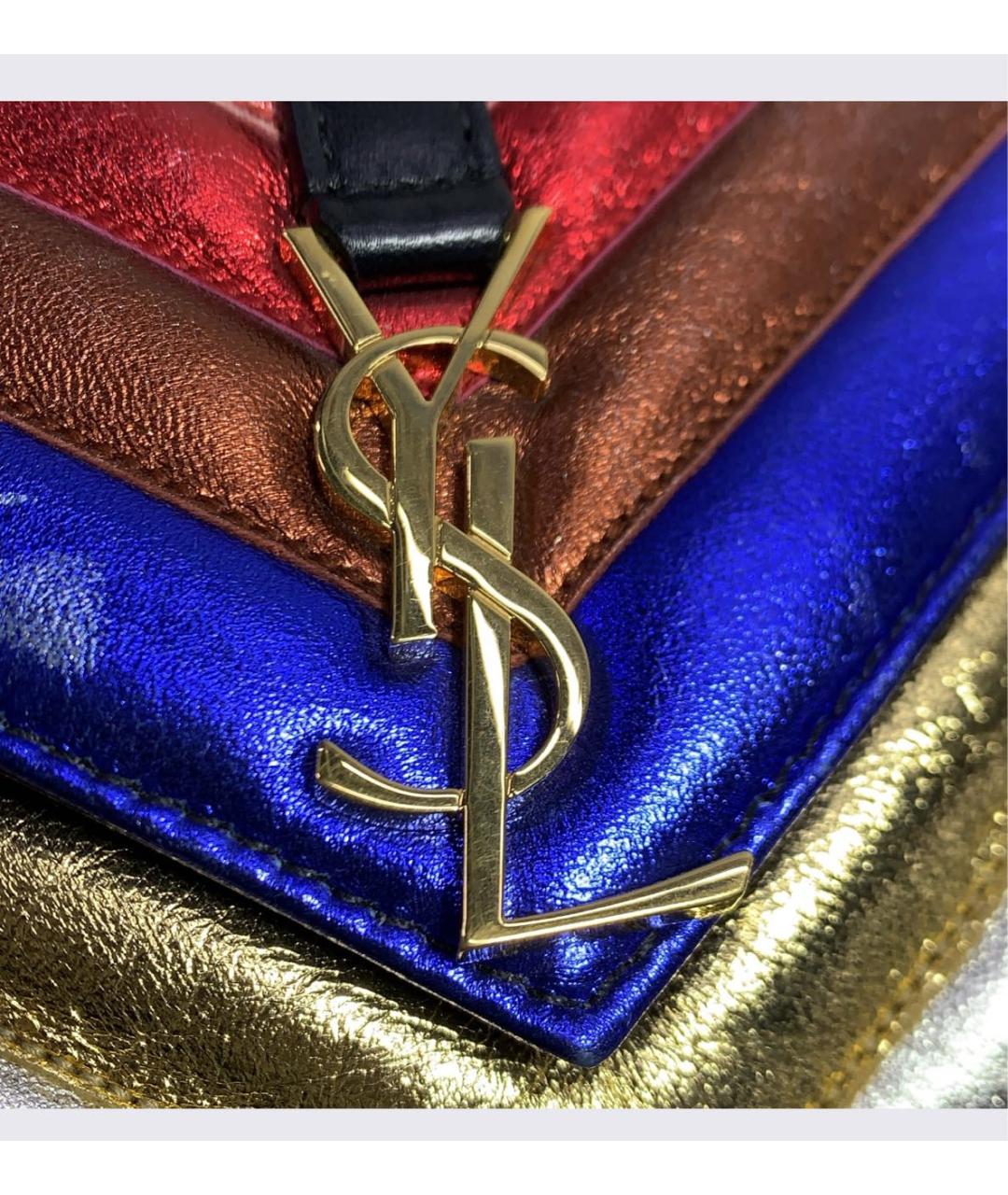 SAINT LAURENT Мульти кожаная сумка с короткими ручками, фото 7