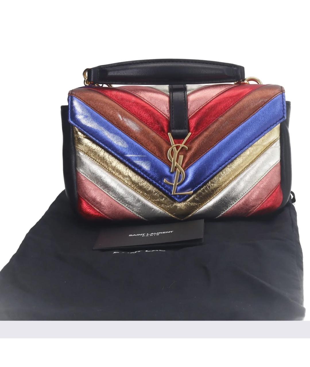 SAINT LAURENT Мульти кожаная сумка с короткими ручками, фото 2