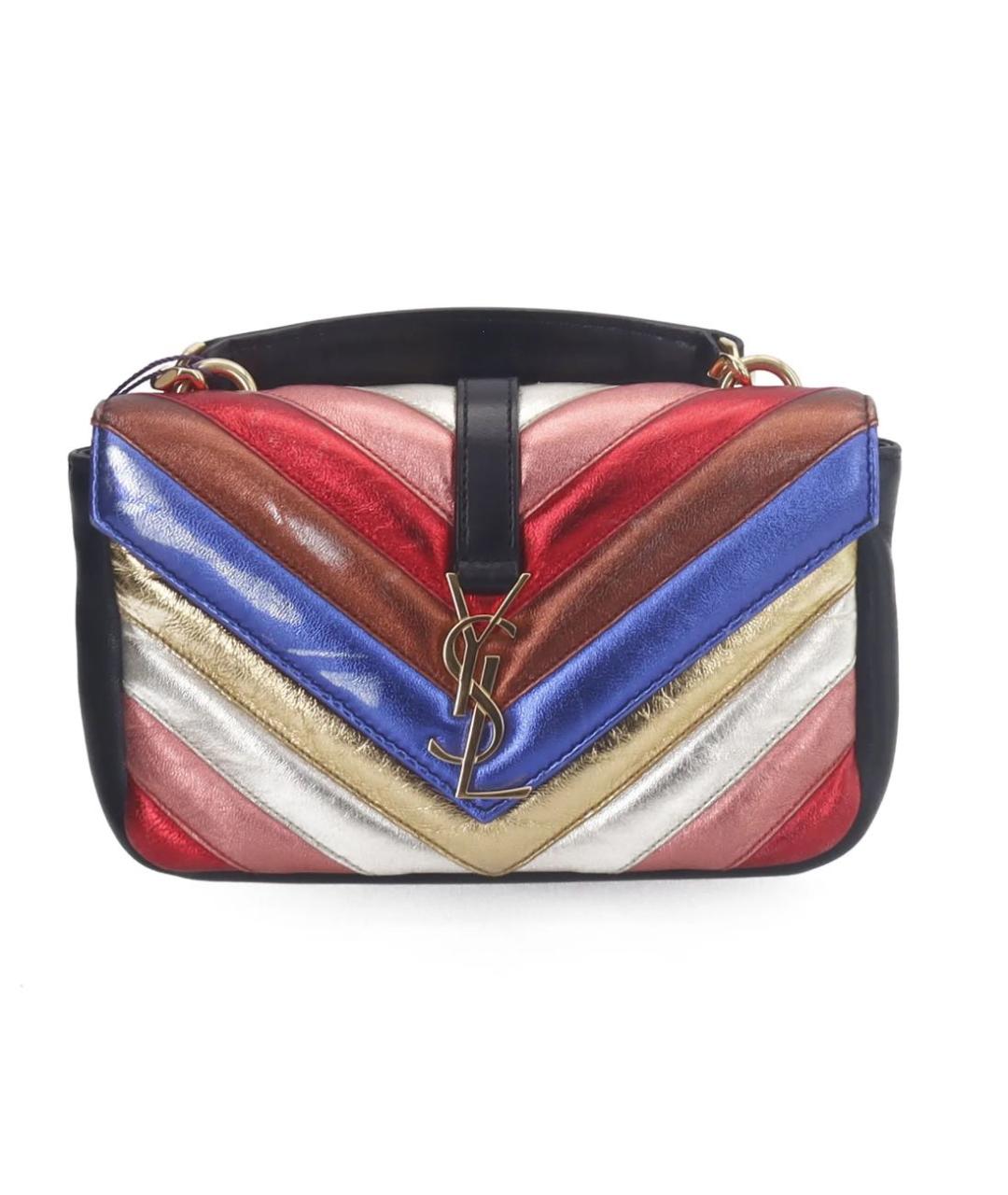 SAINT LAURENT Мульти кожаная сумка с короткими ручками, фото 6