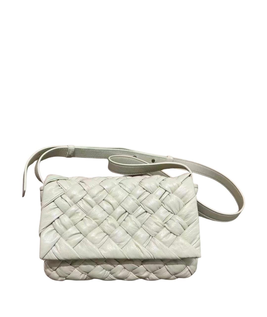 BOTTEGA VENETA Белая кожаная сумка через плечо, фото 1