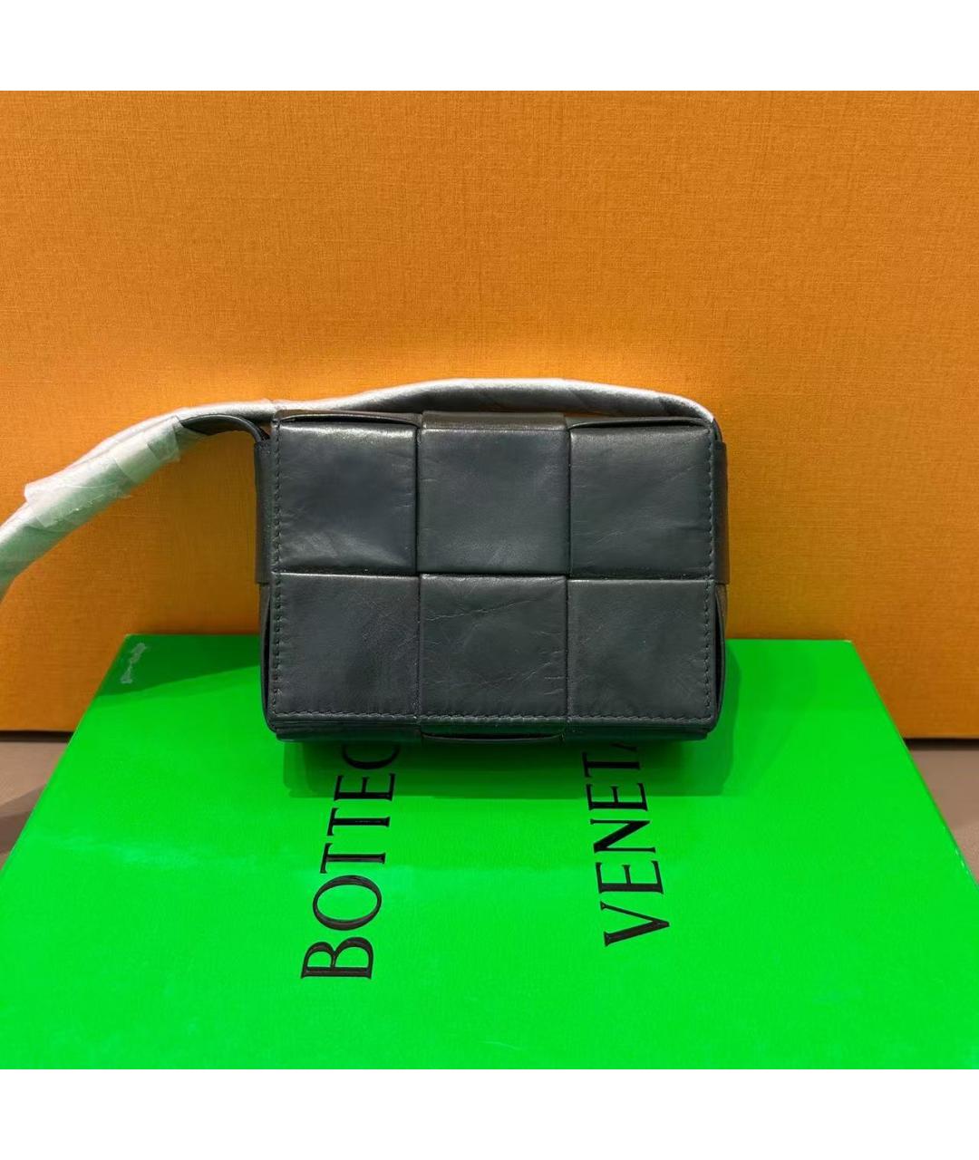 BOTTEGA VENETA Черная кожаная сумка через плечо, фото 8